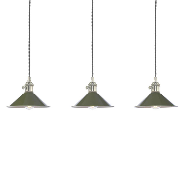 Wisząca lampa do jadalni Hadano HAD3661-07 Dar Lighting zielona chrom