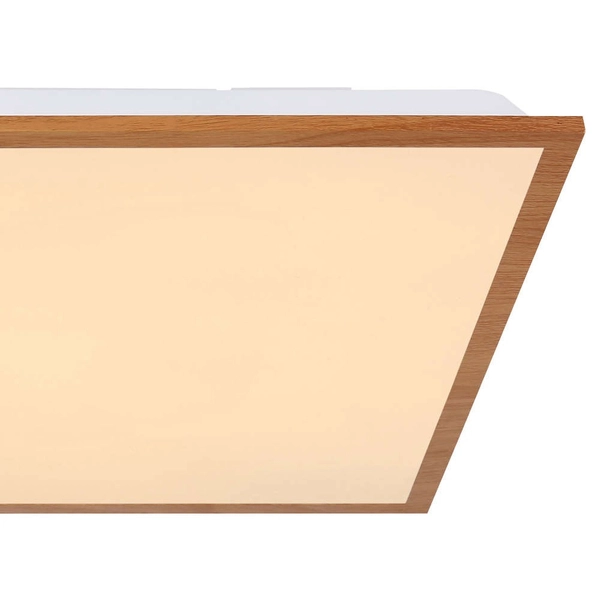 Kwadratowa LAMPA sufitowa DORO 416080D2W Globo metalowy plafon LED 24W 3000K do holu drewno