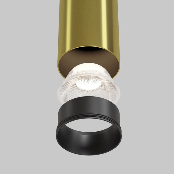 Zwisowa lampa tuba Focus P072PL-L12W3K-BS LED 12W 3000K podłużna mosiądz