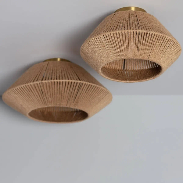 Pleciona lampa sufitowa BOHO ABR-PLEDI Abruzzo z papieru brązowa