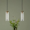 Wisząca lampa vintage Jodelle JOD0163 szklana tuba polerowany brąz