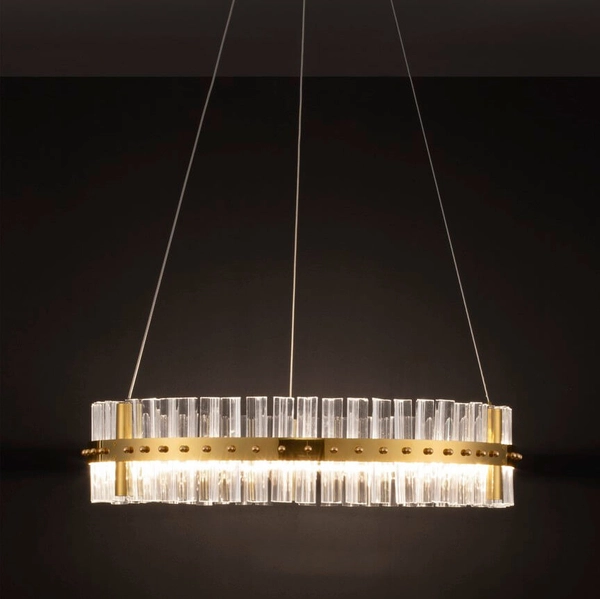 Dekoracyjna lampa wisząca MAYO LE44224 LED 45W 3500K ring szklana złota