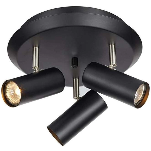 Industrialna LAMPA sufitowa BARCELONA 107348 Markslojd plafon OPRAWA okrągła metalowe tuby regulowane czarne