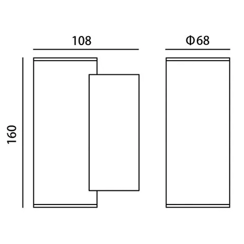 Metalowa lampa ścienna Lenta OWL-2026A-1-GU10 Italux IP54 tuba czarny
