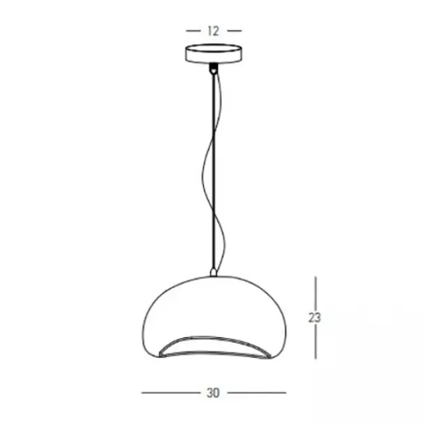 Kopułowa lampa wisząca 23160 do jadalni skandynawska biała