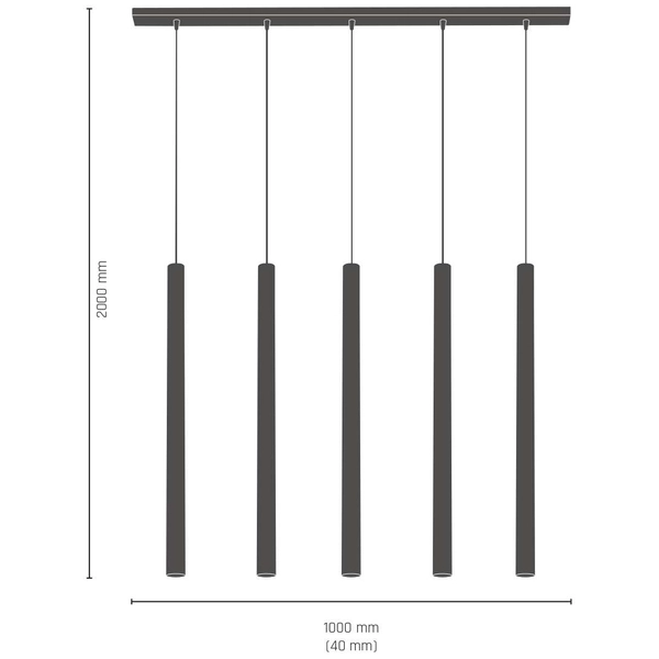 Lampa wisząca na listwie AKADI 0134 metalowa kaskada sople czarny złoty