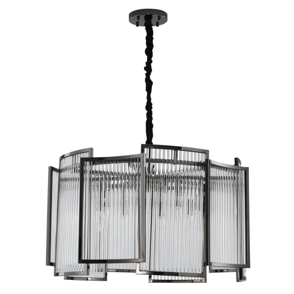 Wisząca lampa hampton Imperio MP0098 black Step kryształowa czarna