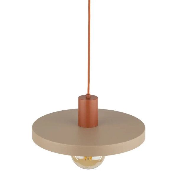 Loftowy wisząca lampa Sila 10954 dysk zwis do jadalni ceglany brązowy