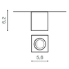 Lampa sufitowa downlight Nano AZ2786 LED 5W 3000K metalowa kostka biała