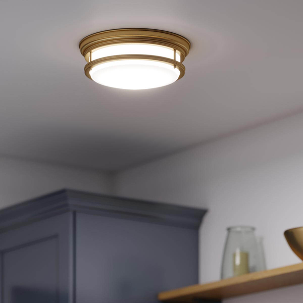 Sufitowa lampa Hadley HK-HADLEY-F-BR Hinkley IP44 biały szczotkowany brąz