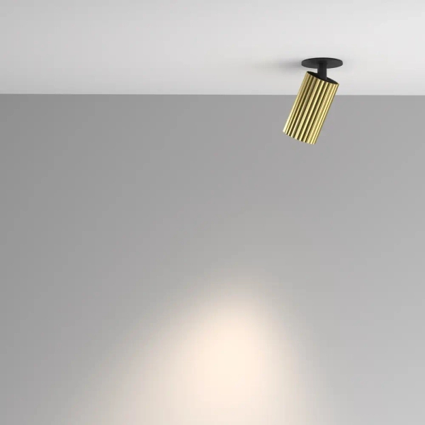 Podtynkowa lampa sufitowa Calipso C110CL-01-GU10-BS czarny mosiądz