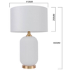 Lampka nocna do sypialni Tamiza LP-1515/1T big white z abażurem biała złota