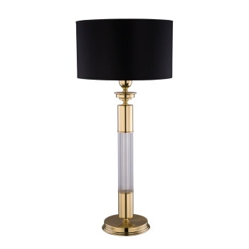 Stołowa lampka z abażurem Verde VER-LG-1 (Z) mosiądz czarny