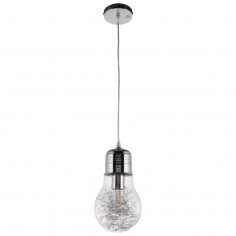 Lampa wisząca VEN 601/1 szklana żarówka bulb loft chrom przezroczysta