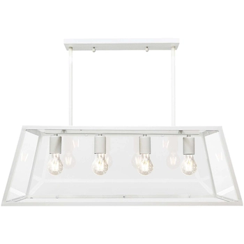 LAMPA wisząca FINLAND 307163 Polux loftowa OPRAWA zwis klatka retro biała przezroczysta