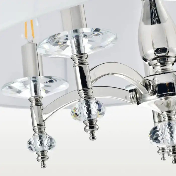 Klasyczna LAMPA wisząca VERONA P05377NI-WH Cosmolight okrągły zwis z kryształkami nikiel