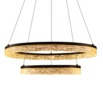 Lampa wisząca glamour Frozi 32-35561 LED 38W 3000K pierścienie czarna