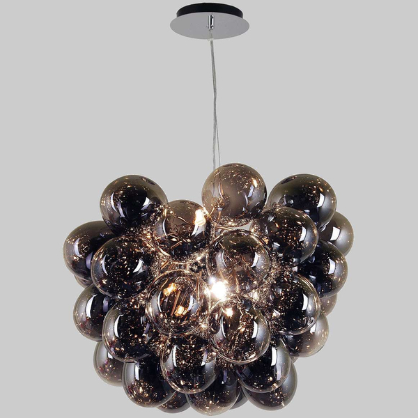 LAMPA wisząca BENTO PND-7273-S-8-SMK Italux modernistyczna OPRAWA szklany ZWIS bubbles bańki przydymione