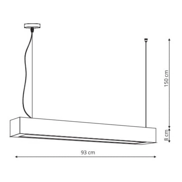 LAMPA wisząca IBROS LP-7001/1P 20 BK-93 24/4 Light Prestige prostokątna OPRAWA metalowy ZWIS LED 24W 4000K listwa czarna