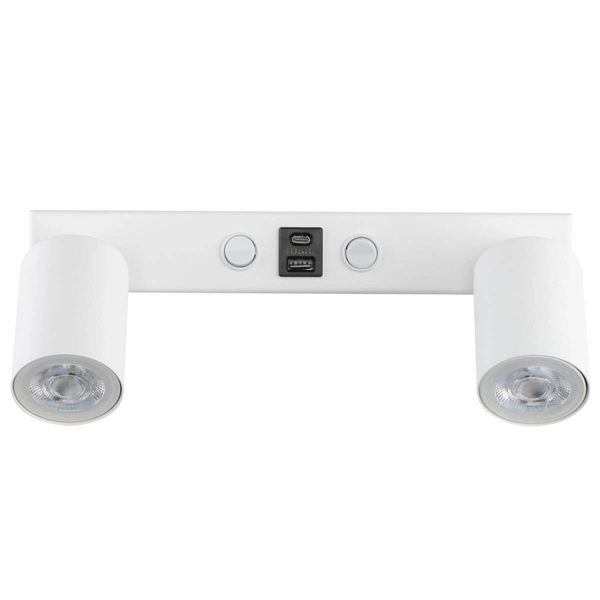 Regulowana lampa sufitowa Top 10276 do sypialni z włącznikiem biała