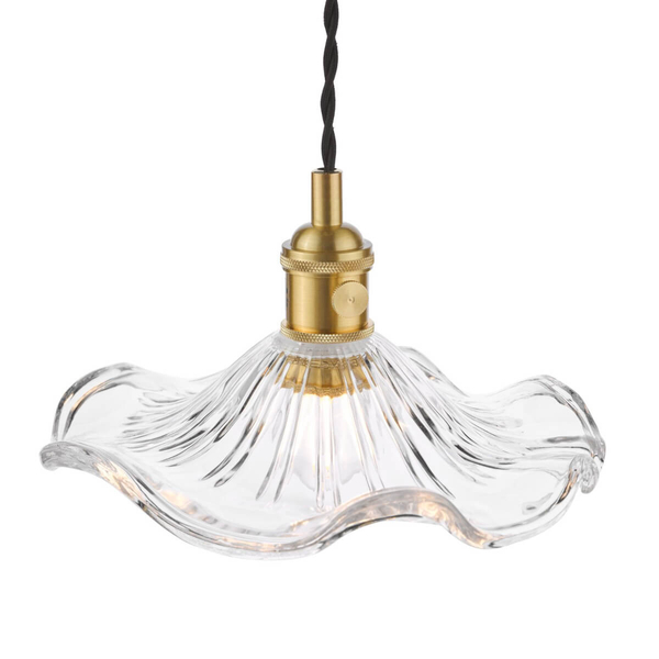 Lampa jadalniana zwis Hadano HAD0140-12 szklana mosiądz przezroczysty