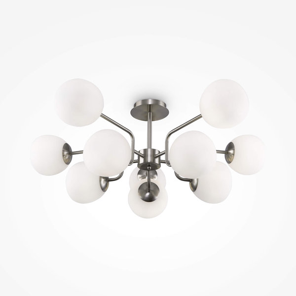 Okrągła lampa wisząca Erich MOD221PL-10N matowe szkło chrom