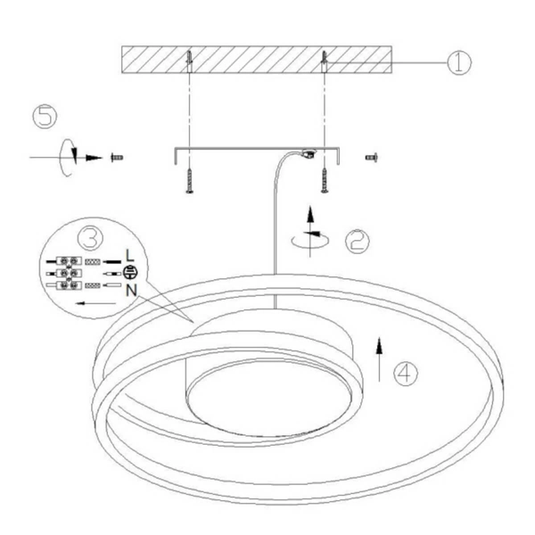 Czarna lampa sufitowa Zibal R62911132 LED 22W 3000K nad łóżko