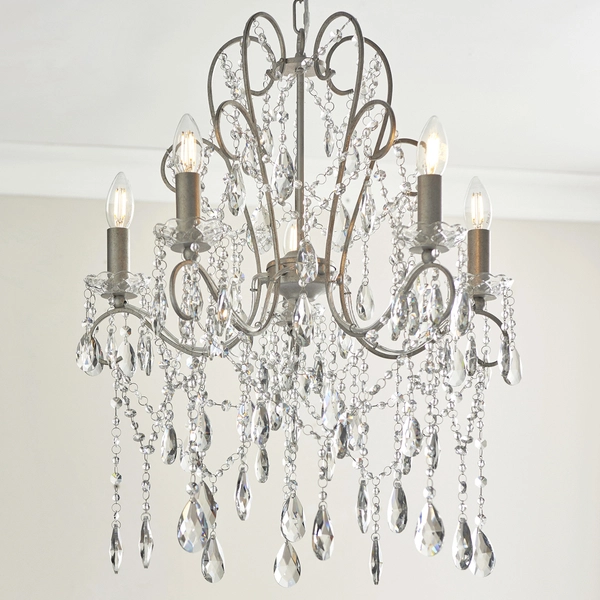 Świecznikowy żyrandol L&-196209 Light& pałacowy srebro postarzane