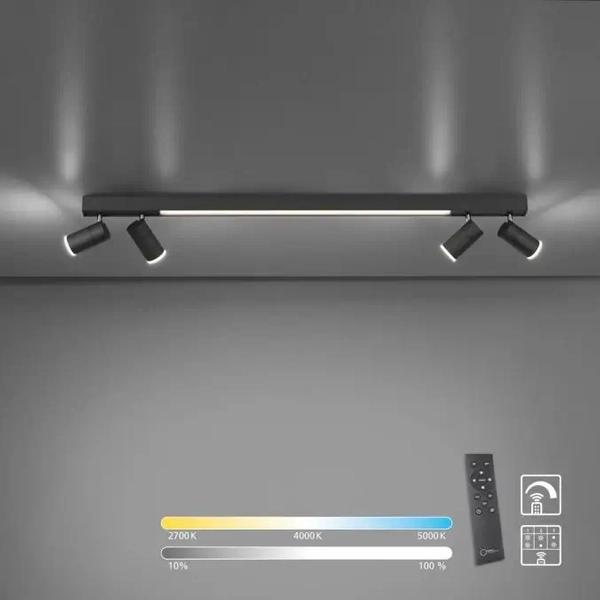 Grafitowa lampa sufitowa Pure-lines LED 25W reflektorki