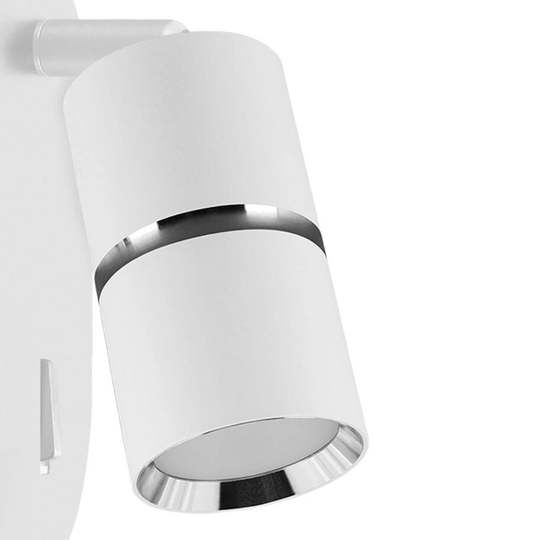 Kinkiet nad łóżko DIOR WLL 4269 Ideus z włącznikiem metal chrom biały