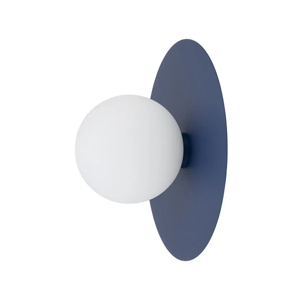 Lampa ścienna kulista SATURN biała granatowa ze szkła 1xG9 ball kula do sypialni 12440