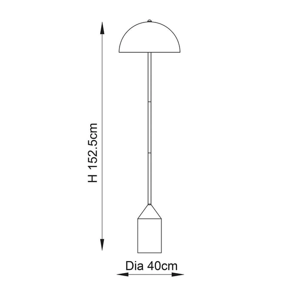 Podłogowa lampa do salonu Nova 90521 metalowa grzyb mosiądz
