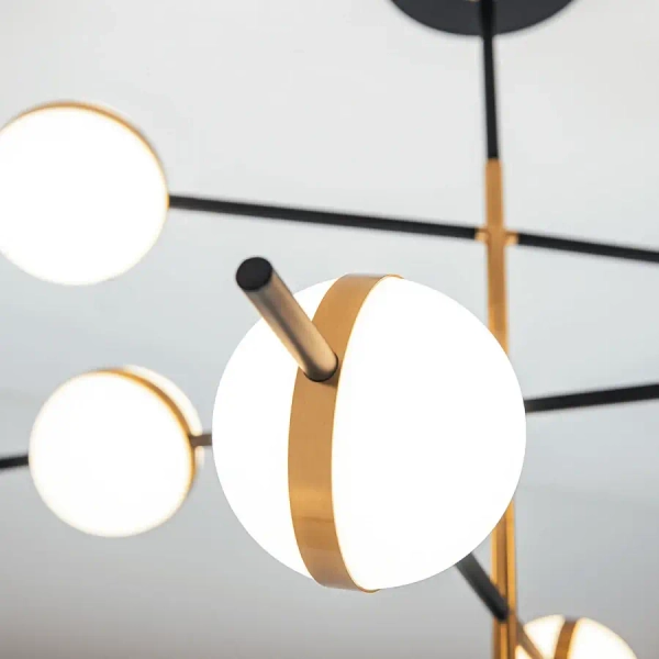 Molekułowa lampa sufitowa 2002 LED 45W 3000K kule złoty czarny biały