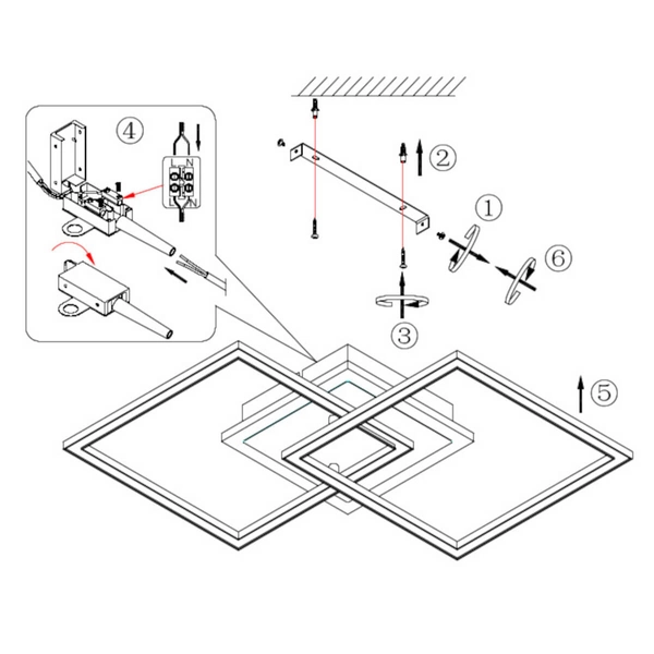 Geometryczna lampa sufitowa HALIA DL132-62793 LED 25W 3000K czarna