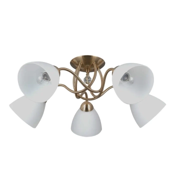 Klasyczna sufitowa lampa Lugano PND-5643-5-HBR do jadalni biała chrom