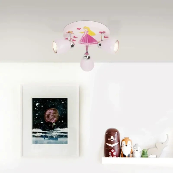 Regulowana lampa sufitowa Princess G55934/17 metalowa różowy