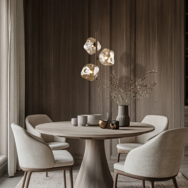Potrójna wisząca lampa Lava Brown 11036 szklane kule brązowy