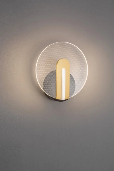 Okrągła lampa ścienna Ceja do sypialni LED 7W czarna złota