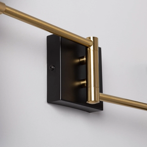 Podwójna lampa ścienna Salvatore ABR-2KSZ Abruzzo regulowana czarny złoty