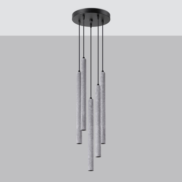 Wisząca lampa Pastelo SL.1275 kaskadowa tuba szara