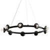 Industrialny żyrandol do salonu Palta KL-PALTA9-BK ring metalowy czarny