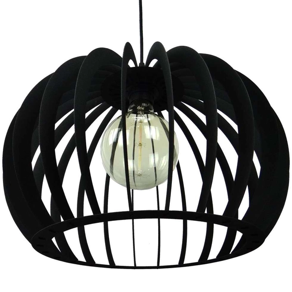 Druciana LAMPA wisząca 137623690555 TEAM metalowa OPRAWA loftowy ZWIS klatka kula ball hygge czarna
