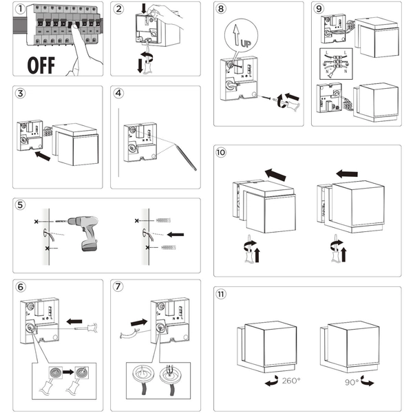 Elewacyjna LAMPA kinkiet CUBA 5193803012 Lutec kwadratowa OPRAWA metalowa LED 12W 3000K ścienna IP54 czarna