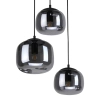 Potrójna szklana wisząca lampa Calto PND-67705-3-BK-SG przydymiona