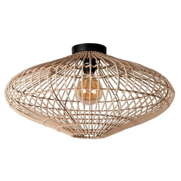 Sufitowa lampa rattanowa Magali 03135/56/72 Lucide drewniana czarna