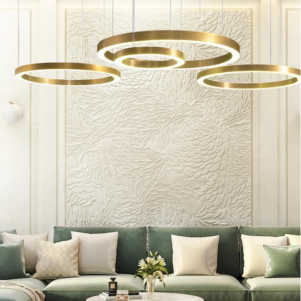 Wisząca lampa Circle ST-8848-40+60+80 brass Step LED 279W 3000K pierścienie mosiądz