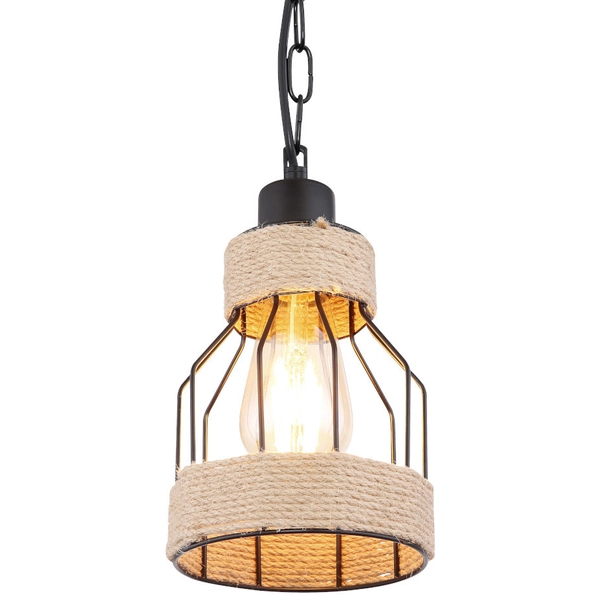 Loftowa LAMPA wisząca HALIA 15674H Globo okrągła OPRAWA metalowy ZWIS kopuła na łańcuchu brązowa czarna