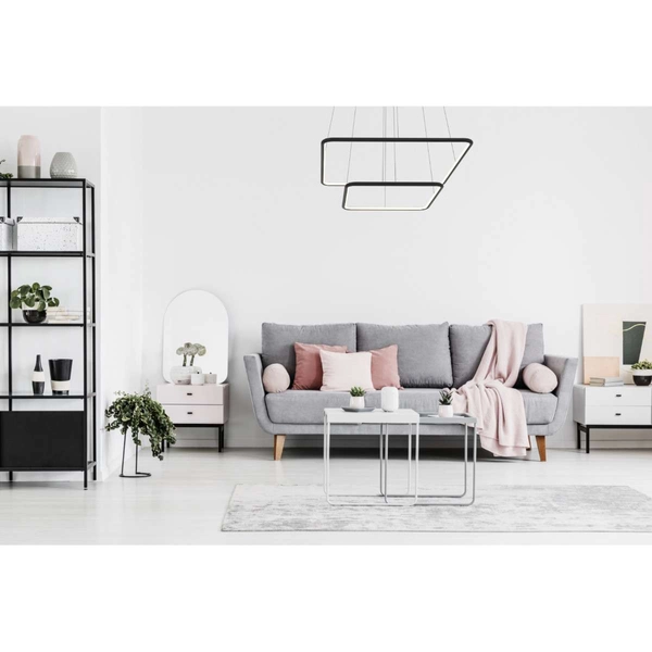 LAMPA wisząca SLIM/000006/3000/B MDECO kwadratowa OPRAWA metalowy ZWIS LED 66W 3000K do biura czarny