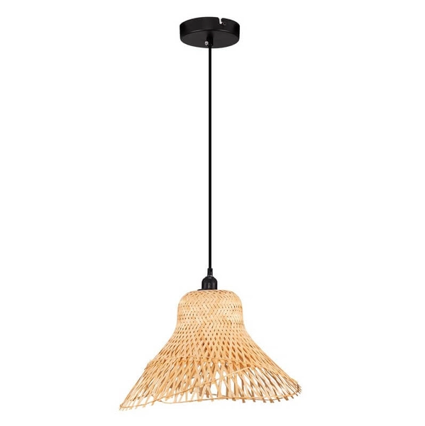 Jadalniana lampa wisząca MONSEFU LE44859 ekologiczna kapelusz naturalna czarna