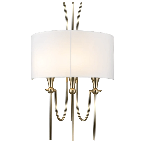 Nowoczesny kinkiet salonowy Las Vegas metalowy biały złoty